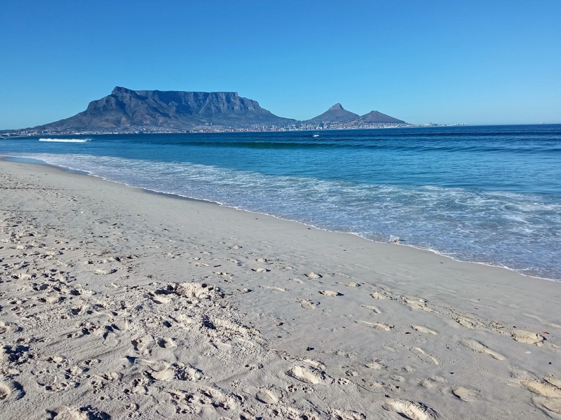Table Mountain across Table Bay from Blouberg beach