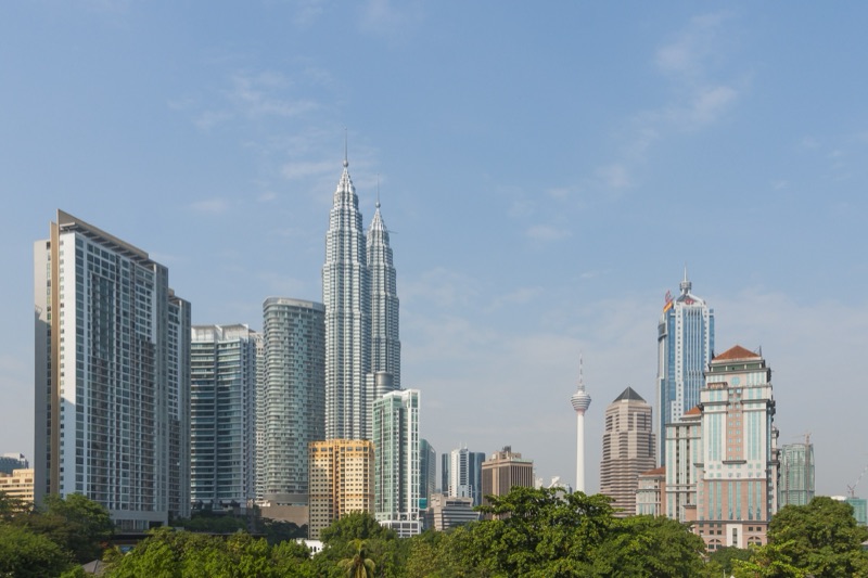 Kuala Lumpur skyline with the Petronas Towers and KL Tower