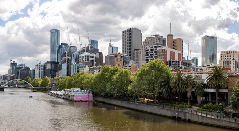 Northbank skyline on the Yarra River